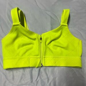 Shefit Neon Yellow Zip-Up Sports Bra